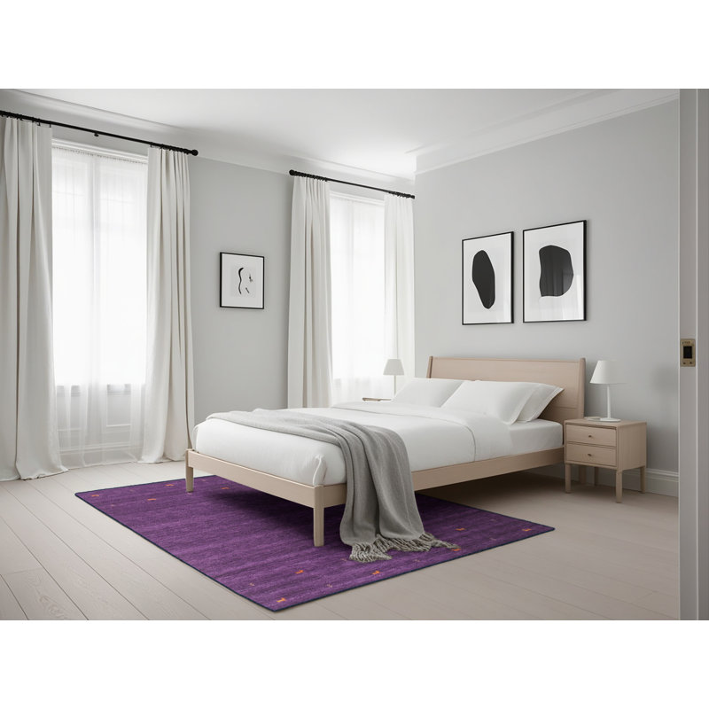Tapis en violet/rose contemporain, Rectangle 5 pi x 7 pi