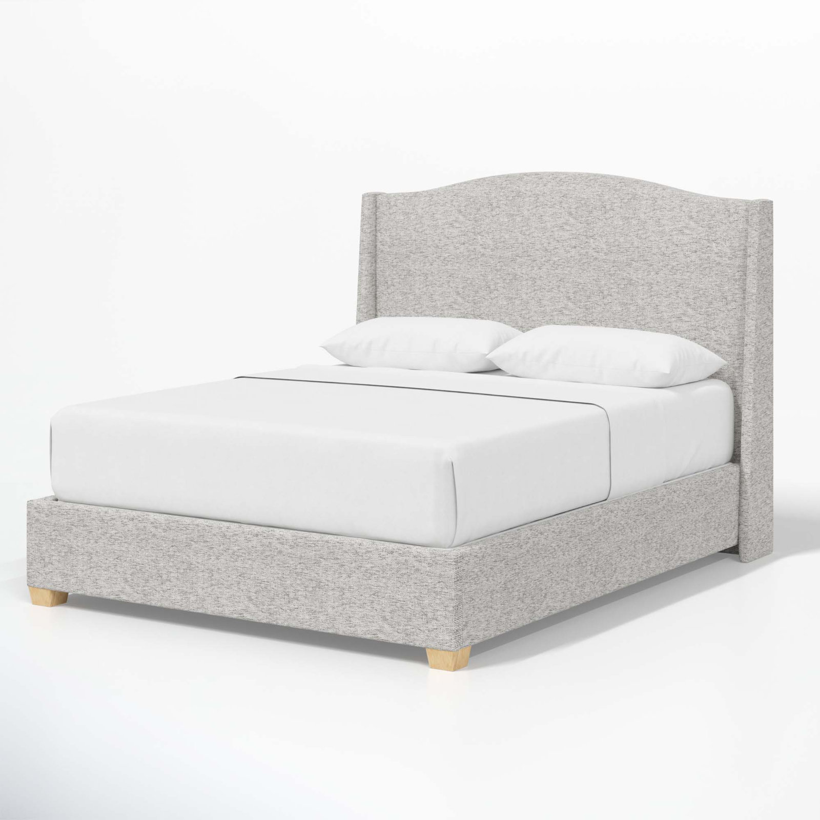 Allis Upholstered Wingback Bed, Full, Classic Navy Linen