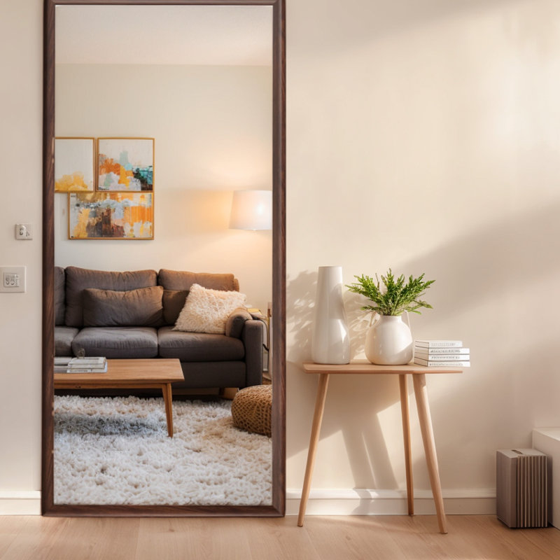 Miroir pleine longueur 178 x 79 cm avec cadre en bois - Style vintage, décor agrandissant l'espace et embellissant la maison