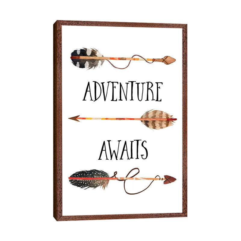 Adventure Awaits II - Print on Canvas, Classic Brown Wood Framed, 101.6cm H x 66.04cm W x 3.81cm D