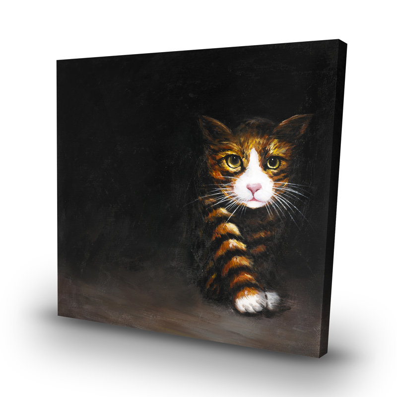 Discreet cat - 32"x32" art on canvas
