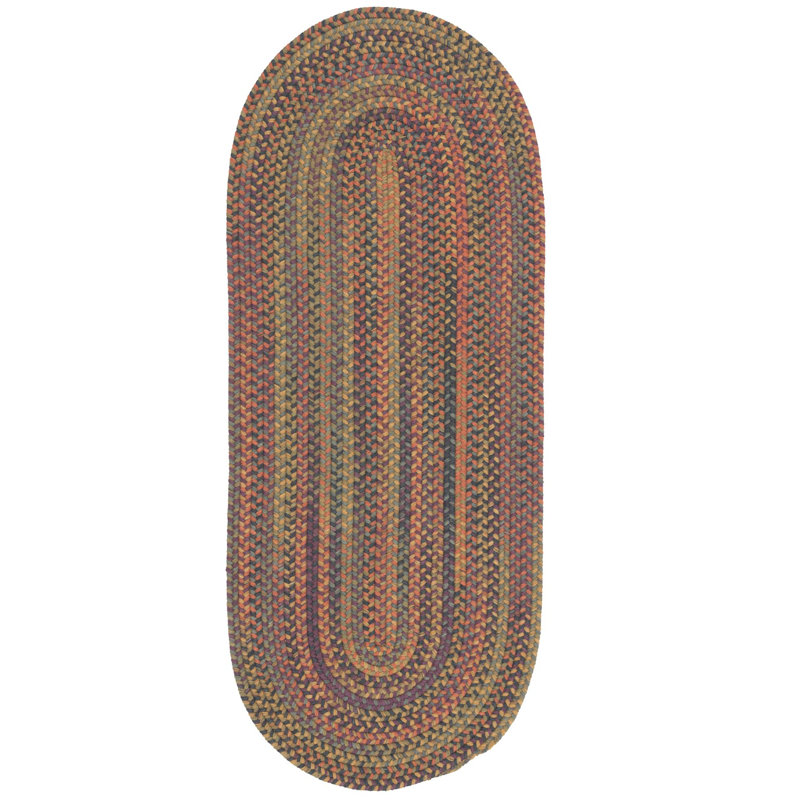 Tapis brun en laine tressé Nourdan, Tapis de couloir 2 pi x 5 pi