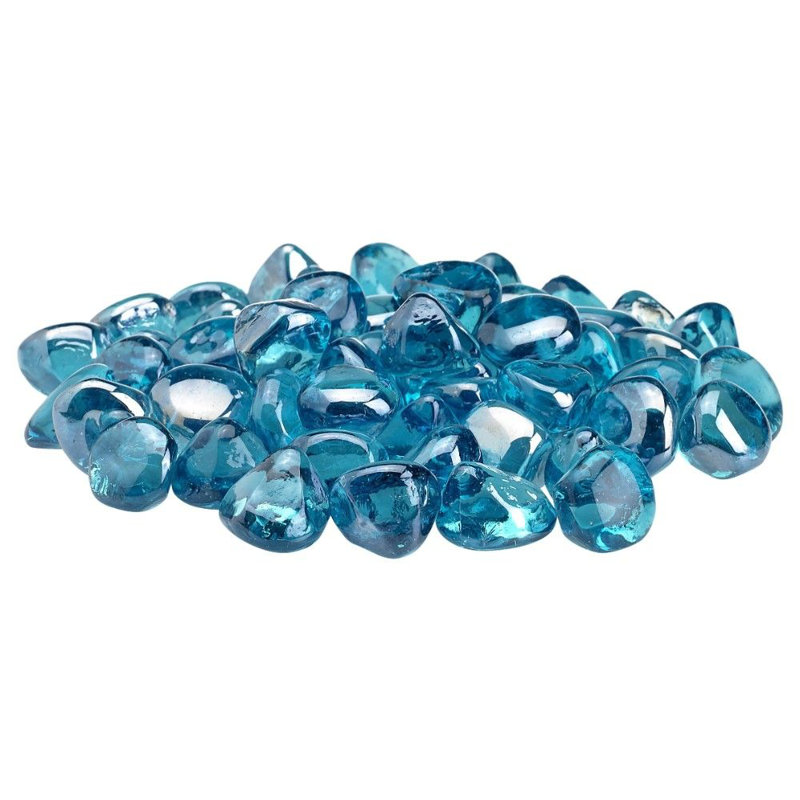 Verre à feu Zircon, Lustre bleu poudre, H 2 po x l 18 po x P 8 po