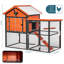 Poulailler en bois et en fer durable avec piste et toit imperméable, convient pour 5 à 7 poulets, nichoir intégré-1489833993