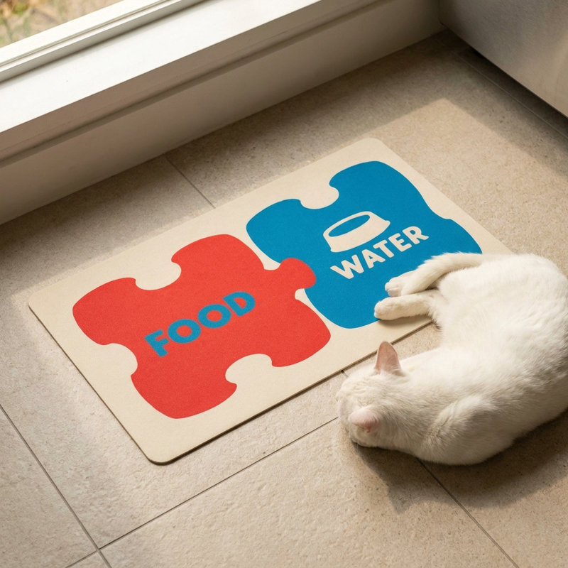 Tapis d'alimentation anti-dérapant pour animaux