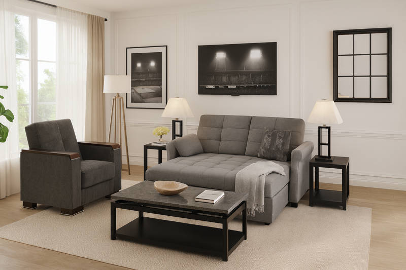 Soft Plush 2-Seat Sofa Pull Out Sofa Bed Apartment Couch