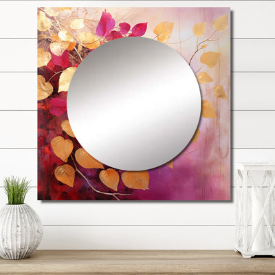 Howi - Leaves Large Square Mirror For Wall Art Decor