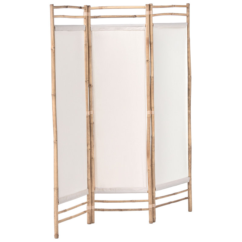 3-Panel Garden Privacy Screen ALBEROBELLO Folding Light Brown