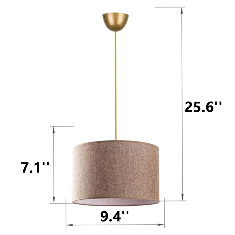 Lustre en métal avec capuchon en coton, Beige