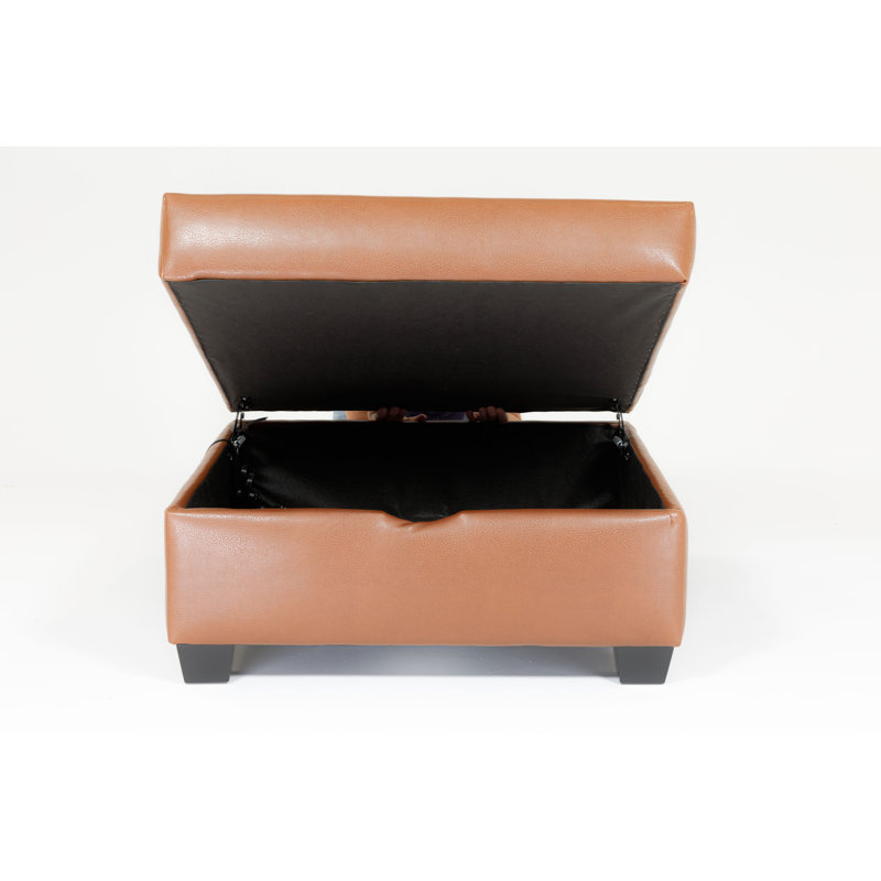 Faux Leather Ottoman