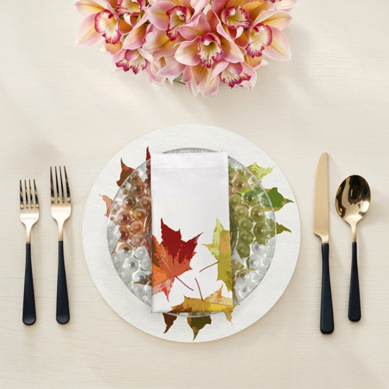 Serviettes de table en satin de coton, White