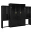 Grand lit escamotable avec bureau, coiffeuse et armoires