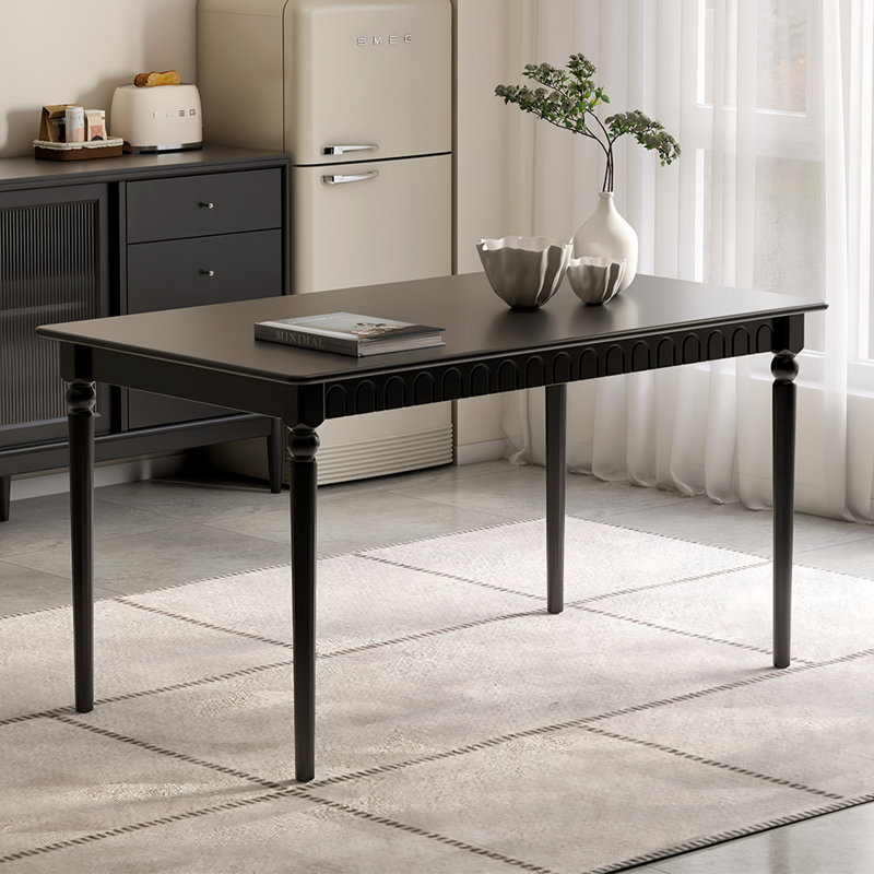 Turned Leg Solid Wood Dining Table, 29.47"H x 55"L x 31.5"W