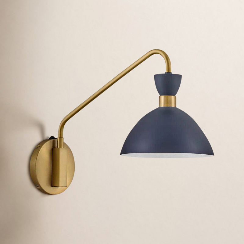 Kiyana Steel Swing Arm Sconce, Matte Navy