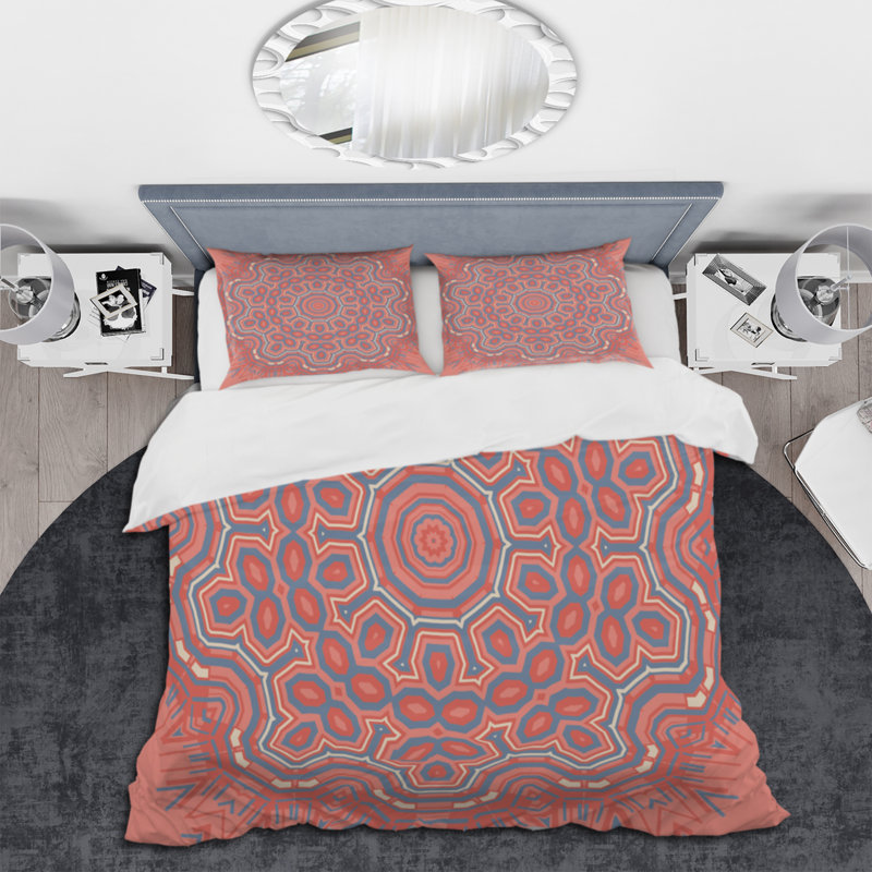 Mandala géométrique Kaleidoscope - ensemble de housse de couette moderne - microfibre de polyester