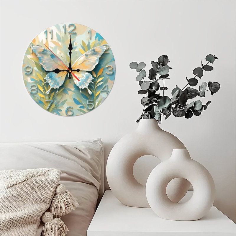 Horloge murale papillon