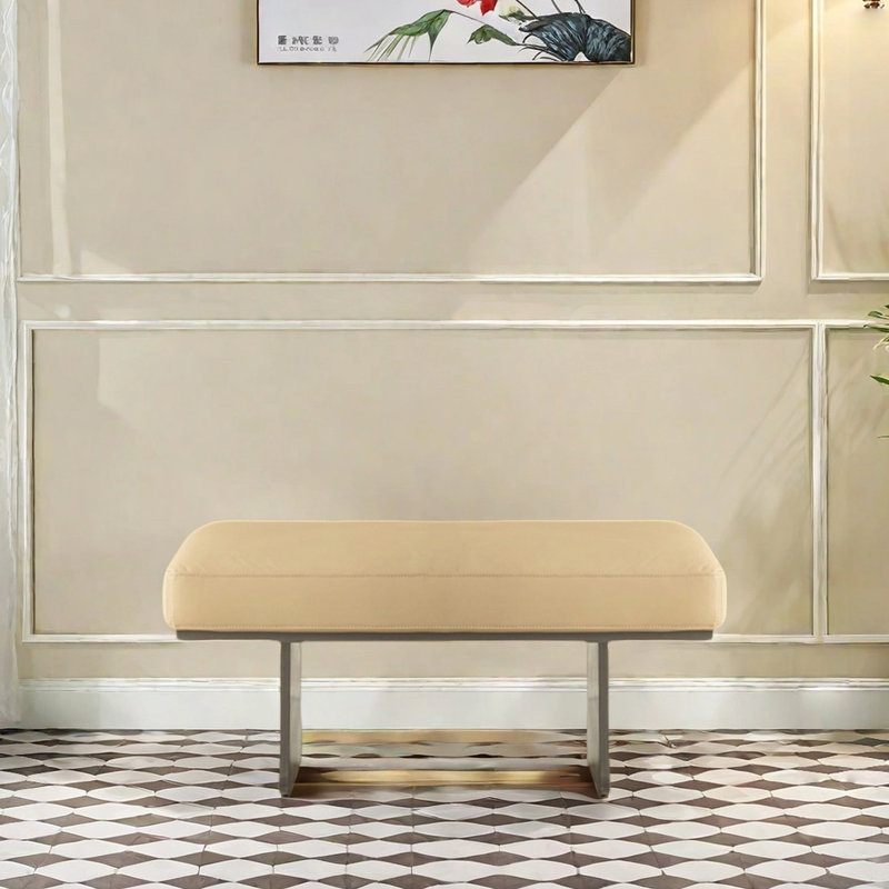 Banc en cuir pour vestiaire et vestiaire, 16.54" H x 39.37" W x 17.72" D