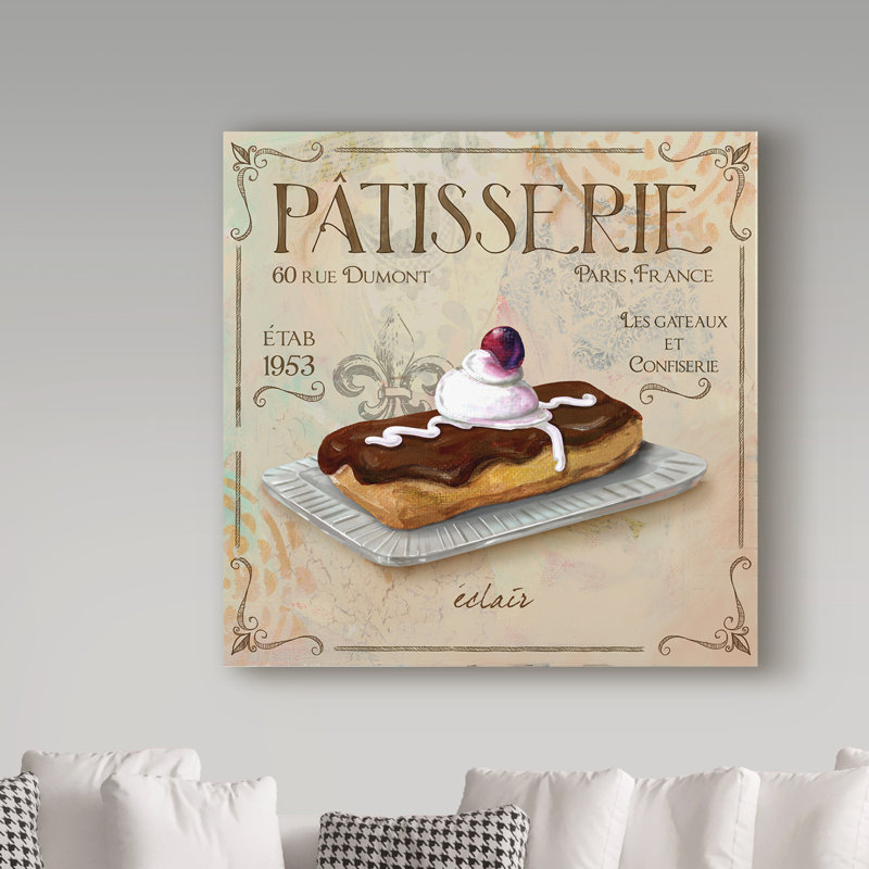 « eclairs », affiche rétro sur toile tendue, H 14 po x l 14 po x P 2 po