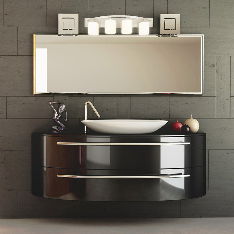 Éclairage de salle de bain à 4 lumières à intensité variable, Nickel brossé