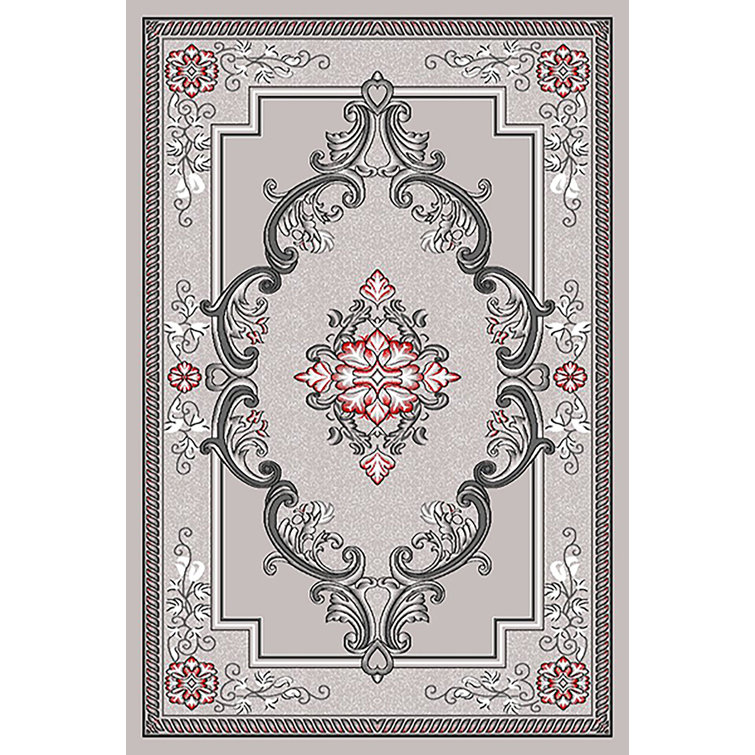 Tapis oriental gris / rouge Ramsel