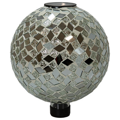 Globe de jardin solaire en verre 10 pouces - Diamant miroitant - Ensemble de 2