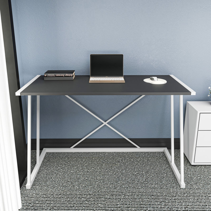 Lenes 120cm W Rectangular Desk, Black/White