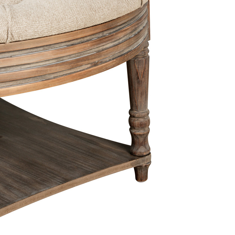 Table basse ottomane à 2 niveaux avec rangement dissimulé, pouf de rangement capitonné pour salon, chambre, gris et kaki