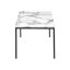 Table moderne 3 pièces avec dessus en marbre blanc et structure en métal laminé noir