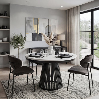 Extendable Metal Base Dining Table