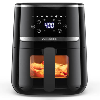 Freidora de aire de 5.5 L, cocina eléctrica sin aceite con pantalla táctil  digital LED, cocina caliente Uten 7 en 1, olla antiadherente grande de