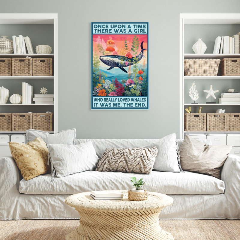«Who Really Loved Whales», reproduction d'art graphique sur toile tendue, H 20 po x l 16 po x P 1,25 po