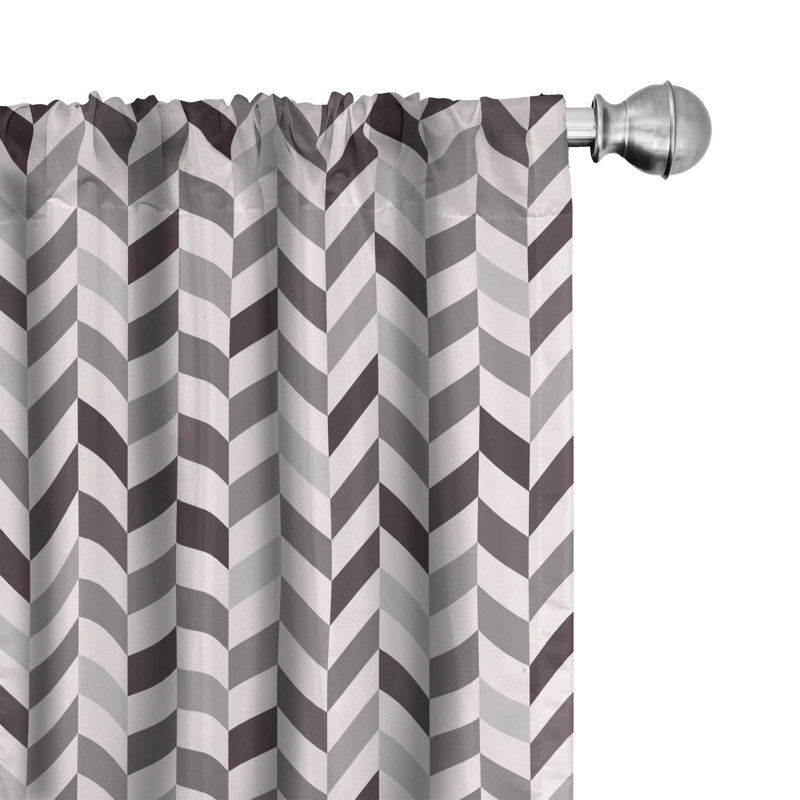 Geometric Semi-Sheer Rod Pocket Curtain Panels, 28" x 95"