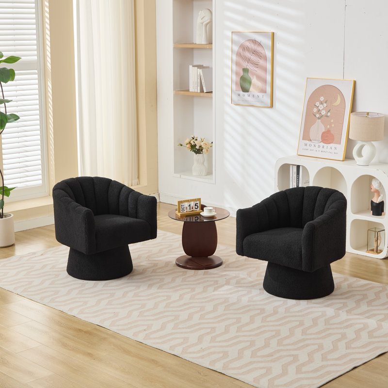 Fauteuil demi-tonneau pivotant, Noir
