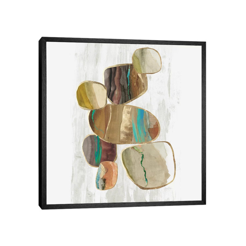 Glided Stones II by Tom Reeves - Gallery-Wrapped Canvas Giclée on Canvas, 45.72 cm H x 45.72 cm W, Black Framed