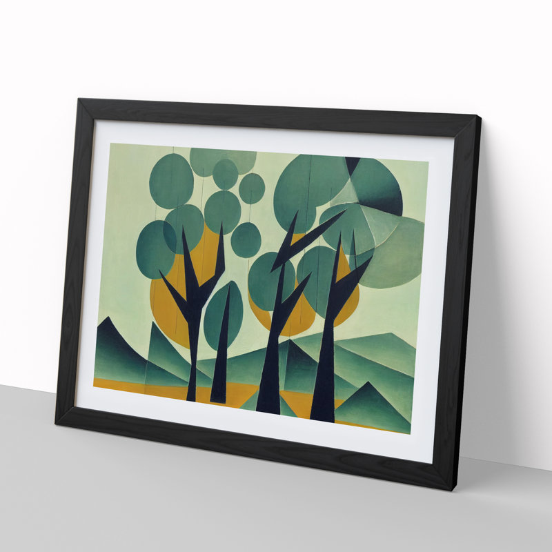 Spellbinding Abstract Trees - Framed Print, Black, 46cm H x 64cm W x 2cm D