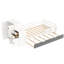 Lit simple en bois avec bibliothèque et garde-robe mobile, lit gigogne inclus, bibliothèque avec espace de rangement blanc organisé, lit réglable pour garde-robe, unité pratique-1413914581