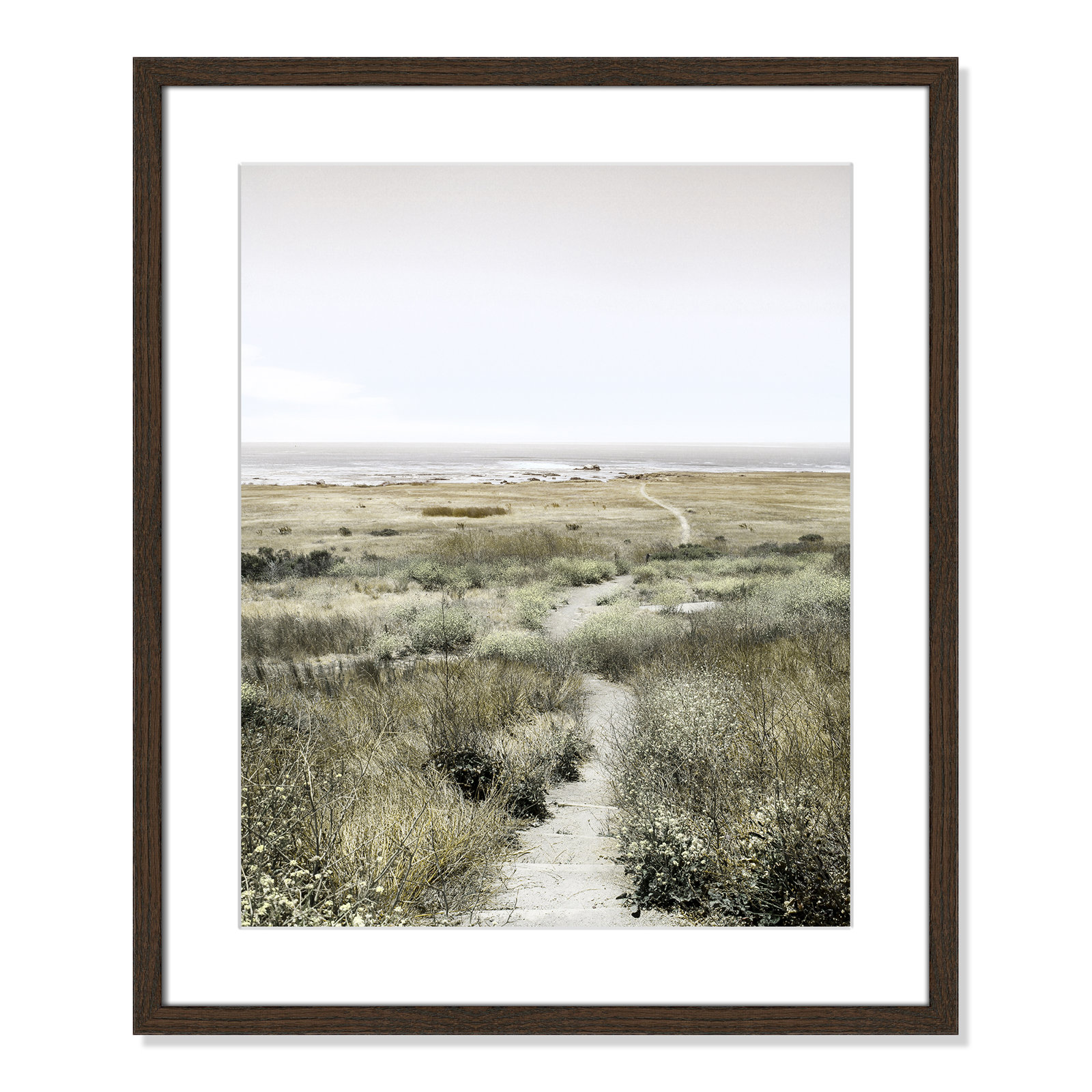 Toscani "Footpath to Paradise" Print, 21.5 W x 25.5 H x 0.75 D, Walnut Wood Grain