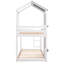Lit simple au-dessus d'un lit superposé blanc avec garde-corps et structure solide - Structure en bois de pin pour fenêtre de toit-1399972922