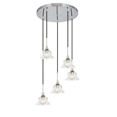 Luminaire suspendu géométrique à 5 lumières Angeline