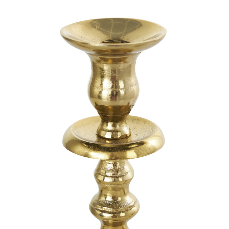 13.75'' H Aluminum Tabletop Candelabra, Gold