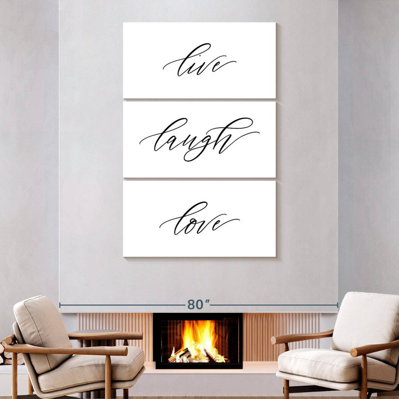 Tergel Minimalist Live Laugh Love, H 74 po x l 48 po