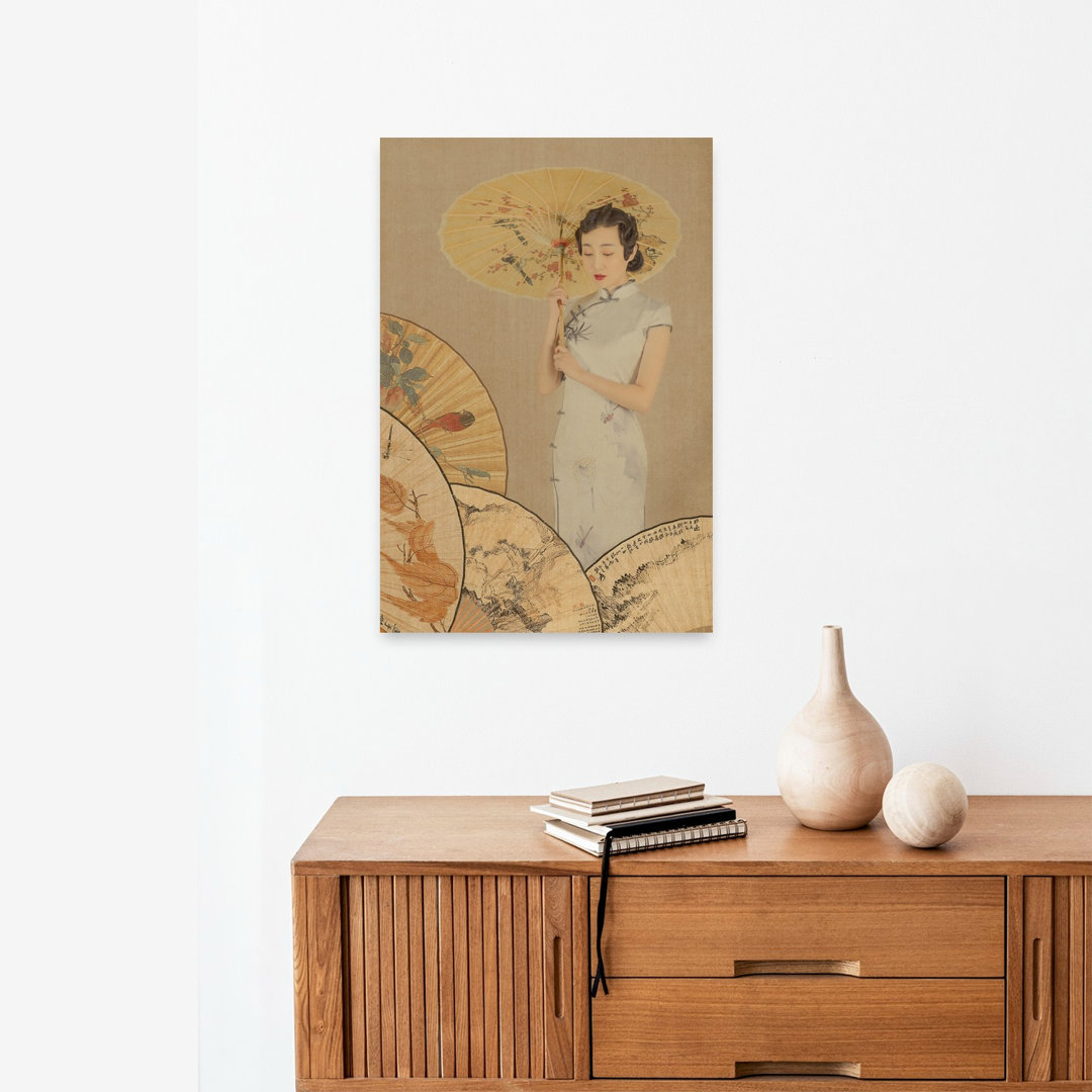 Serene Cheongsam Portrait Classic Delicate Elegant Portrait Wall Art Print