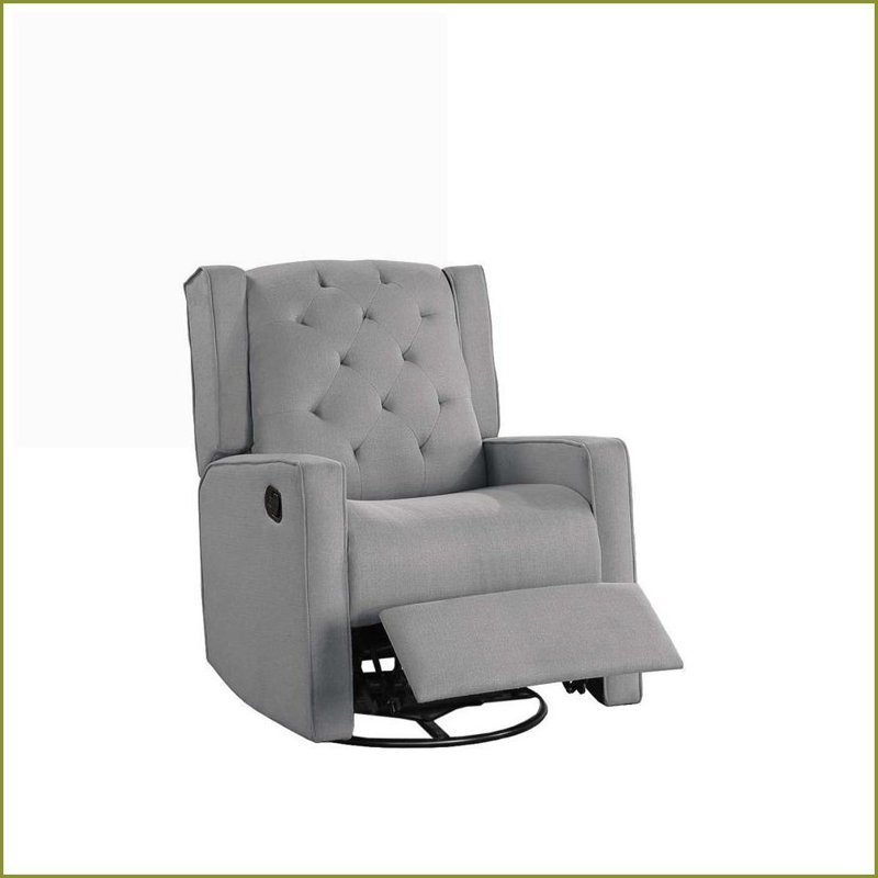 Fauteuil inclinable et oscillant manuel avec dossier capitonné | Tissu gris foncé