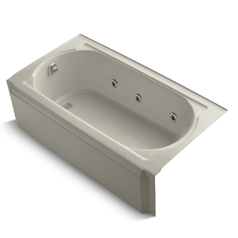 Memoirs Alcove 60" x 33.75" Whirpool Bathtub, Sandbar