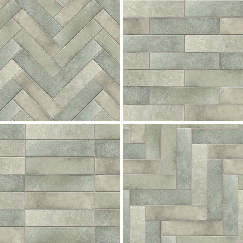 Heritage 2" x 10" Porcelain Stone Look Wall & Floor Tile, Jungle