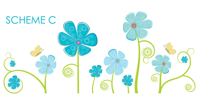 Plants & Flowers Non-Wall Damaging Wall Decal, Scheme C