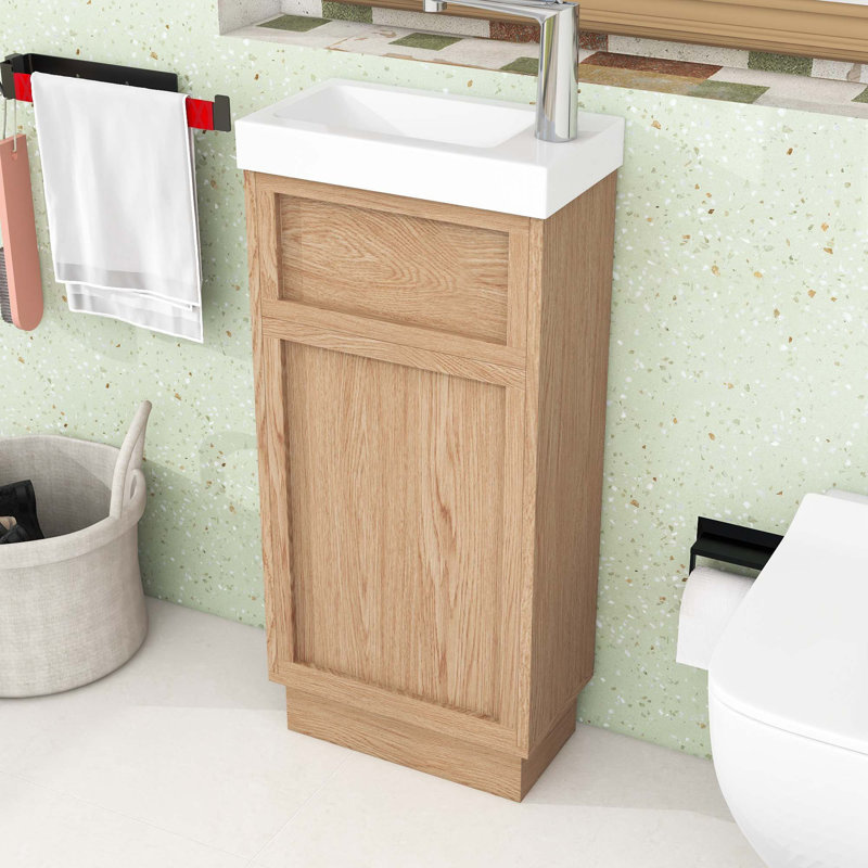 Meuble-lavabo avec lavabo réversible et tablette réglable