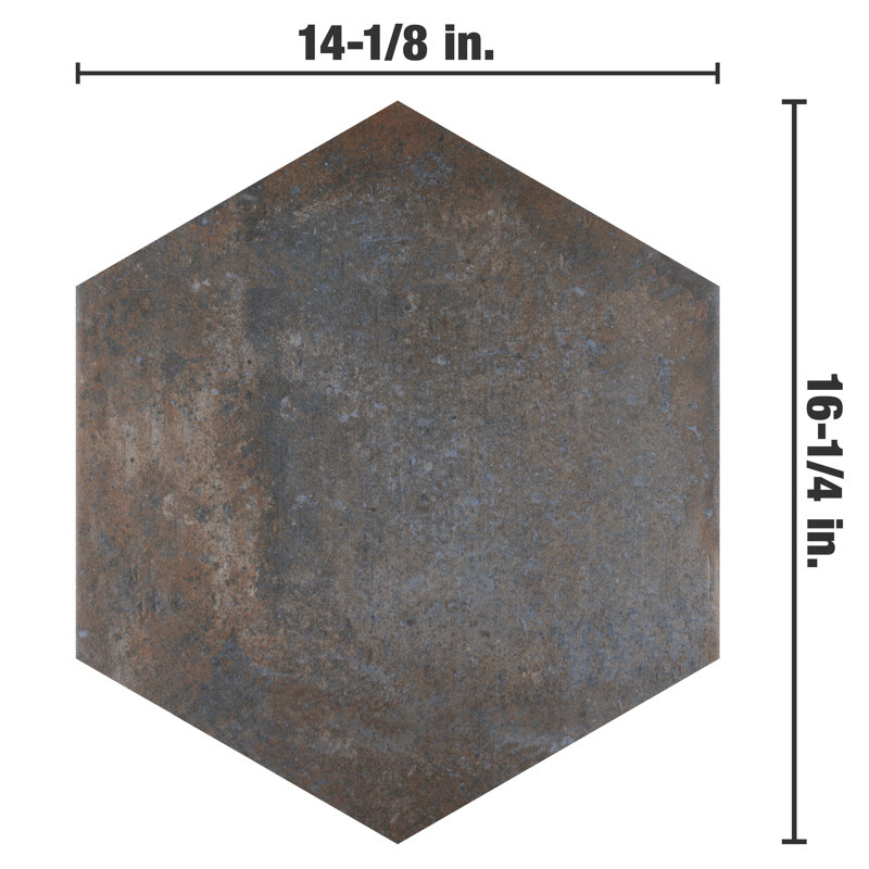 Boston Ferro 14" x 16" Porcelain Wall & Floor Tile, Gray