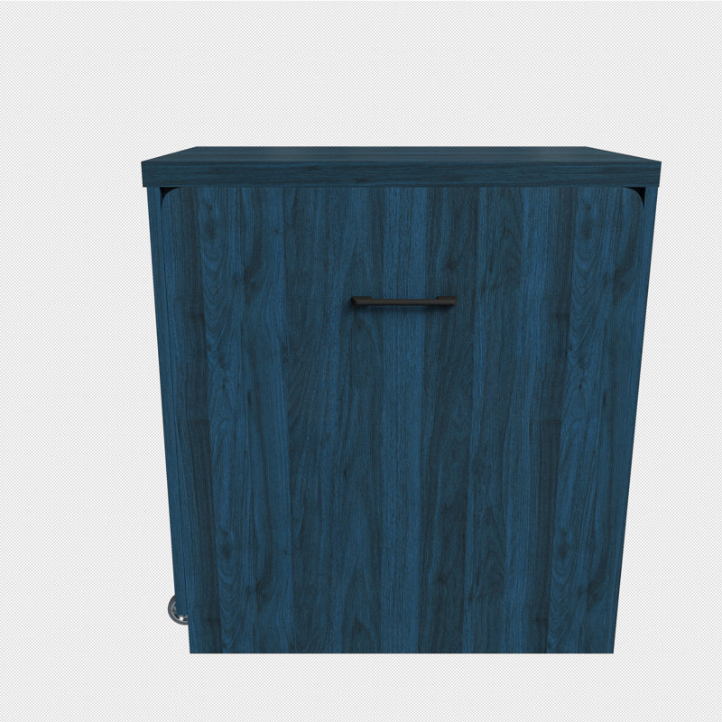 Meuble-lavabo compact 3 en 1 avec miroir rabattable, tiroirs de grande capacité et espace de rangement caché, Bleu