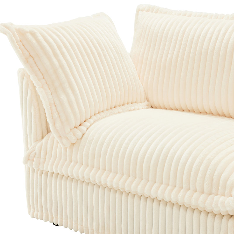 Canapé quatre places en velours côtelé, housse amovible pour plus de commodité, assise extra profonde, confort optimal et élégance.